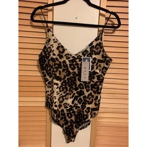 Leopard print body suit